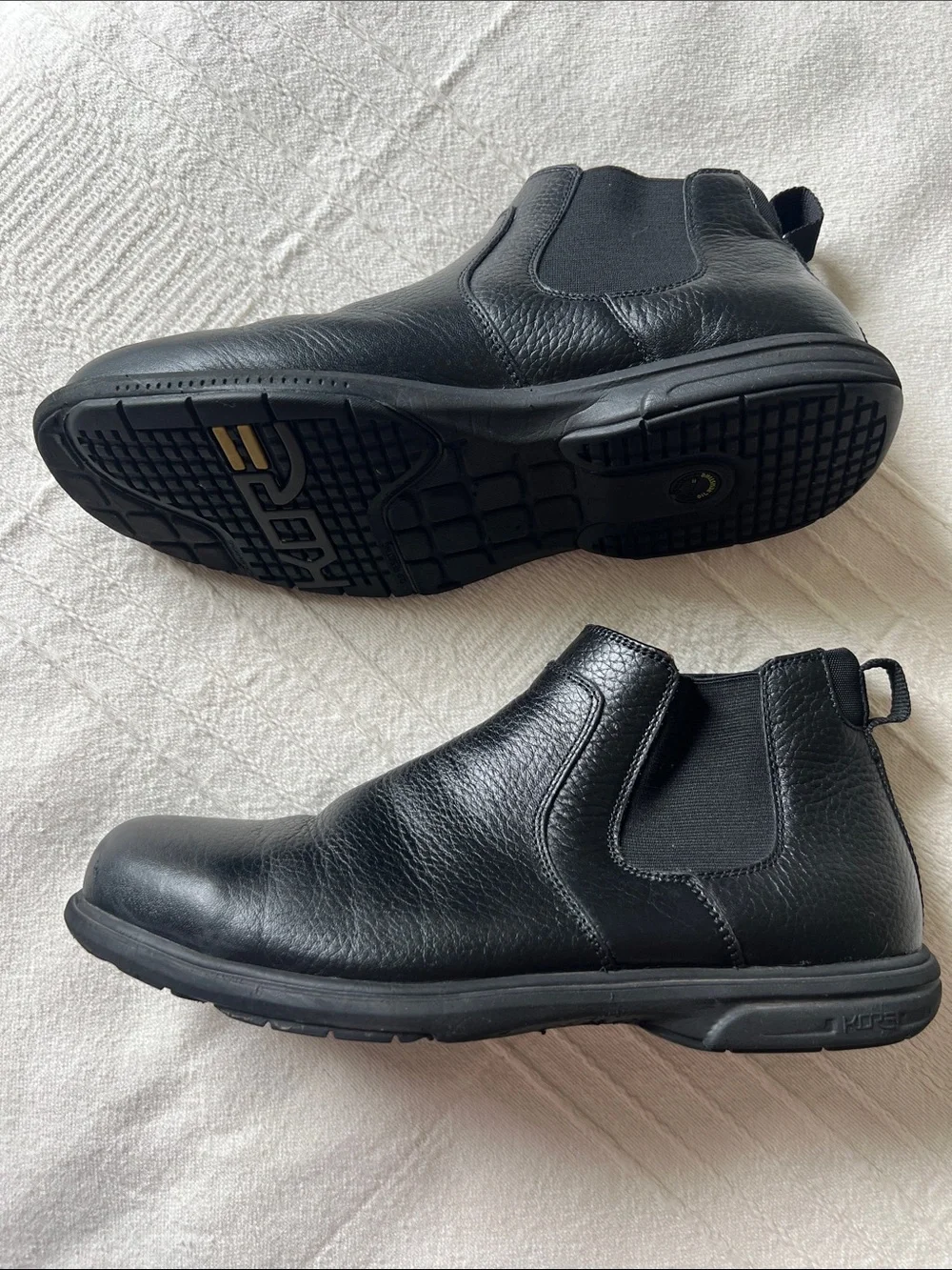 Florsheim Black Leather Chukka Boots, Steel Toe